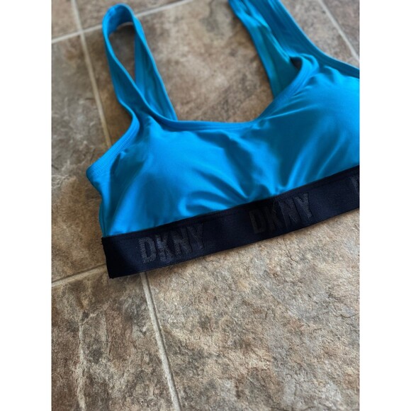 DKNY Scoop Neck Logo Bikini Swim Top Size Medium - Picture 5 of 9